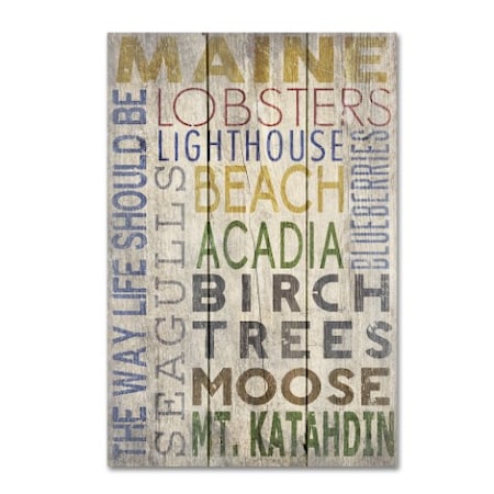 Lantern Press 'Maine' Canvas Art,16x24